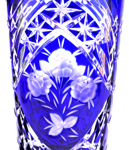 Jarrón de cristal bohemio de colección pieza rara corte de cristal 5,25" x 10,5" República Checa - Imagen 4 de 7
