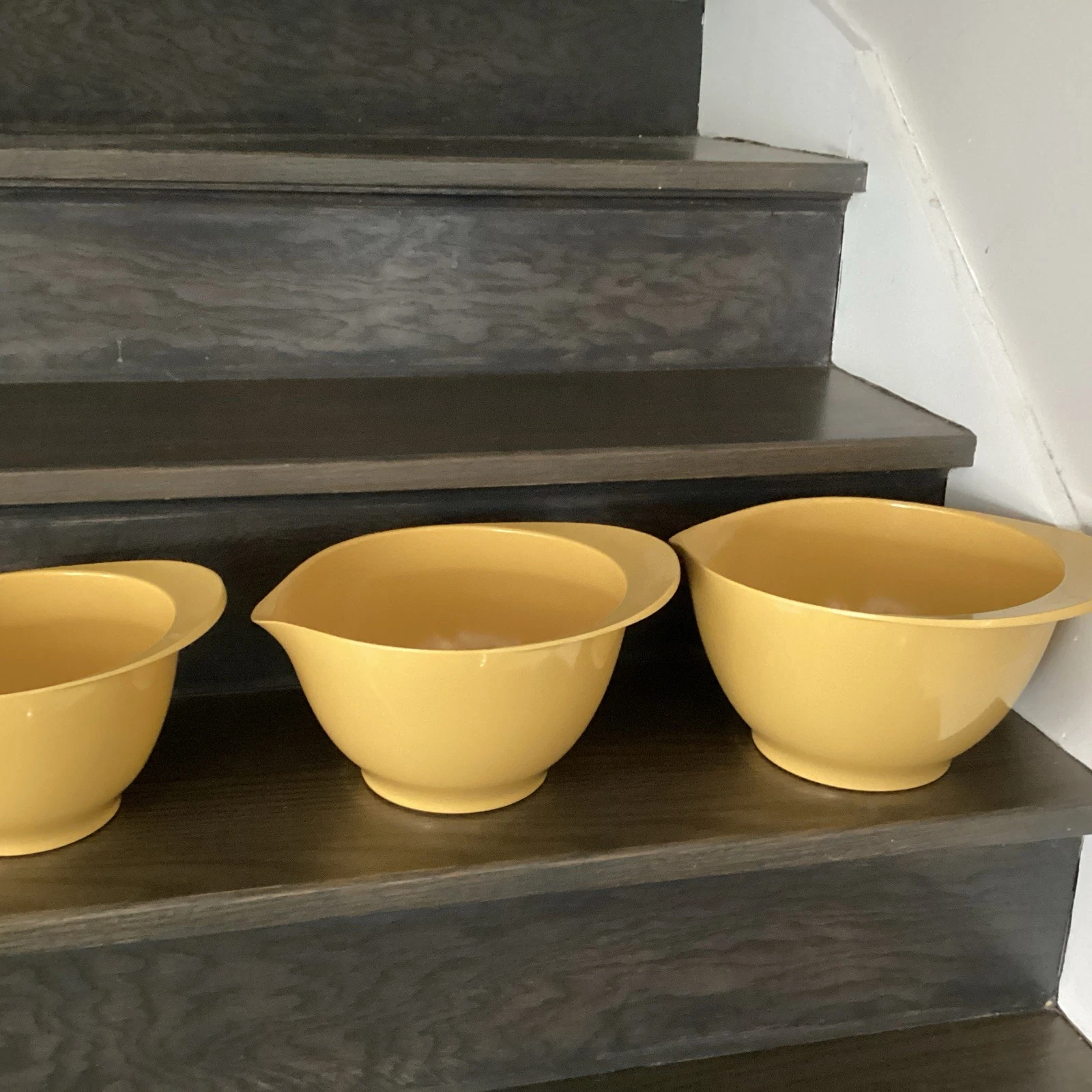3pc Set Williams Sonoma Yellow Melamine Nesting Mixing Bowls 2 Qt 3 Qt 4 Qt