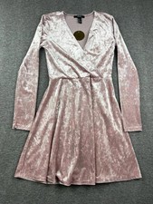 Forever 21 Velvet Wrap Dress Dusty Pink Size 
