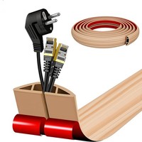 Kabelkanal Boden Selbstklebend Holzoptik Kabelabdeckung 3M PVC Kabelschutz BüRo
