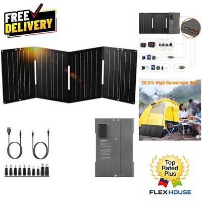 Ultimate 60W Foldable Solar Charger with 10-in-1 Connector - Perfect for Gadgets