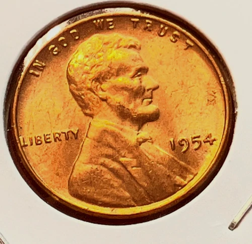 1954-P Lincoln Wheat Cent Penny GEM RED BU From an Original Bank Roll