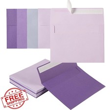 50 Pack 5x7" Colored Envelopes Self-Sealing Assorted Purple Invitation