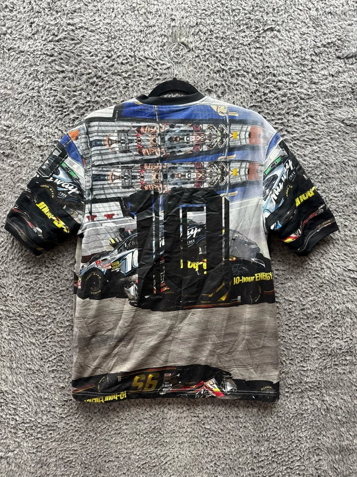 Camiseta de malla de manga corta con estampado integral de 10 Nascar profundo multicolor para hombre talla L Foto 2 de 4