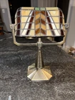 PartyLite Tiffany Style-Stained Glass Double Tealight Banker Desk Lamp