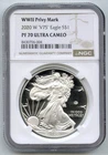 2020-W Silver Eagle WWII Privy V75 Mark NGC PF70 Ultra Cameo West Point - Q338