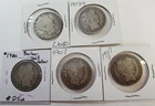 barber half dollar lot of 5