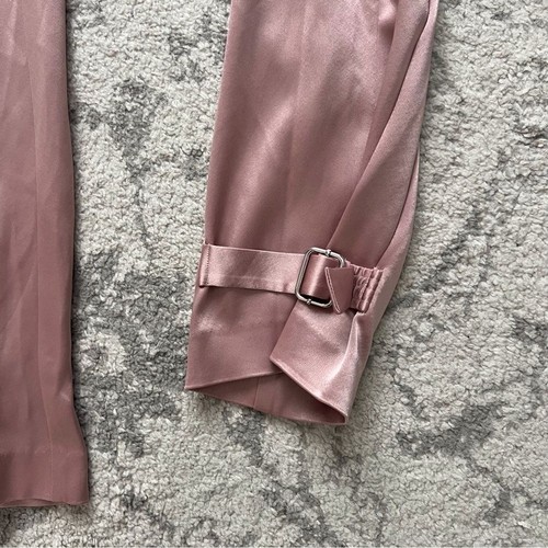 Aritzia Babaton Women’s 4 Pink Refined Satin Cargo Pants Cuff Buckle Ankle - Picture 4 of 11