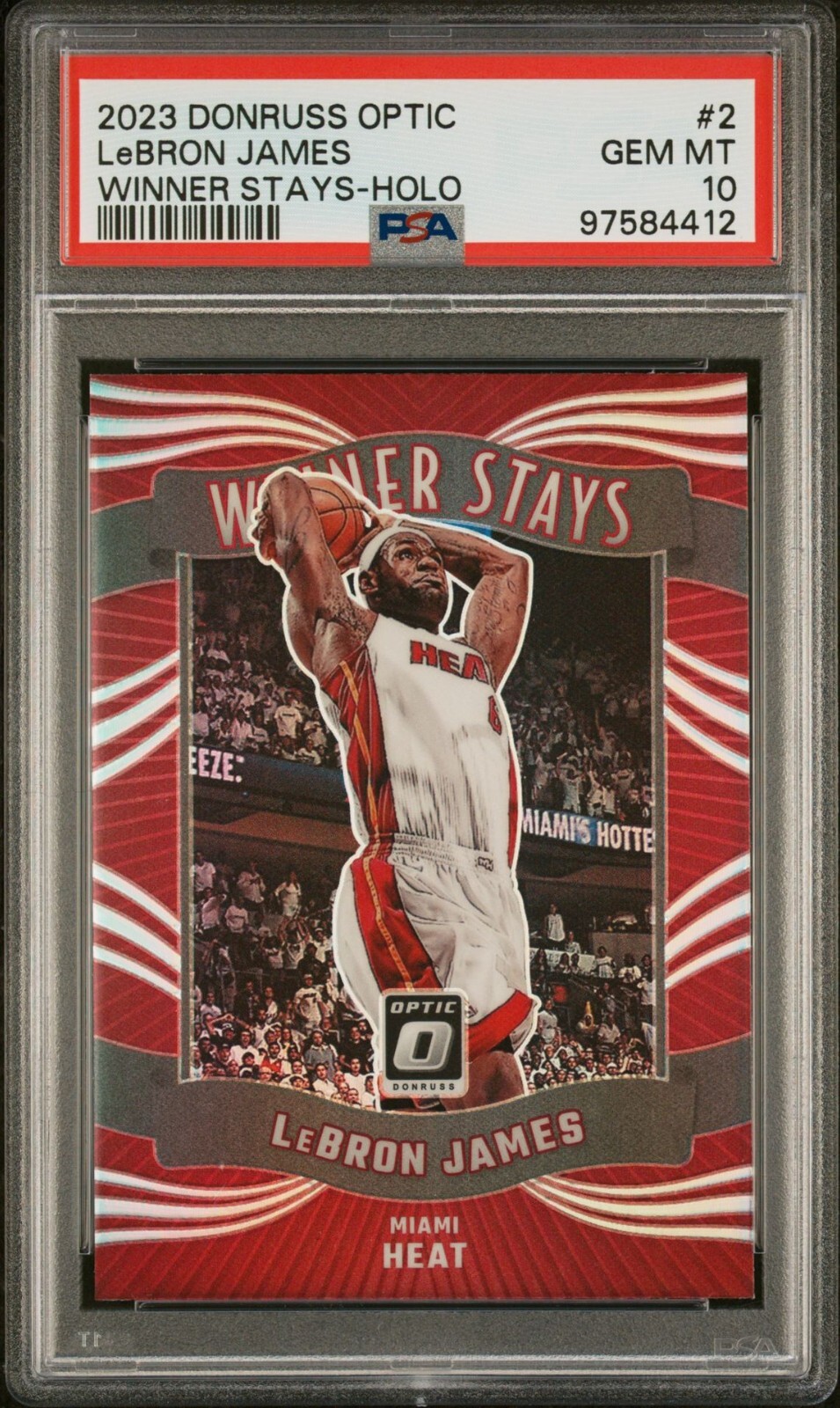 2023-24 Panini Donruss Optic LeBron James Winner Stays #2 Holo Prizm Card