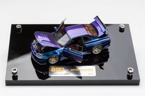 PGM 1/43 Alloy diecast car model Nissan GTR R34 full open magic purple - Picture 1 of 20