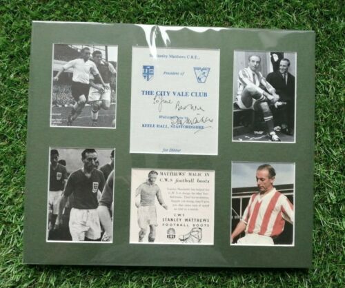 STANLEY MATTHEWS STOKE CITY DINNER PAGE SIGNED DISPLAY FOOTBALL 12x10 COA SPT - Picture 10 of 12