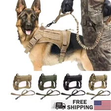 Tactical Dog Harness No-pull Large Working Dog Military Training Vest Handle