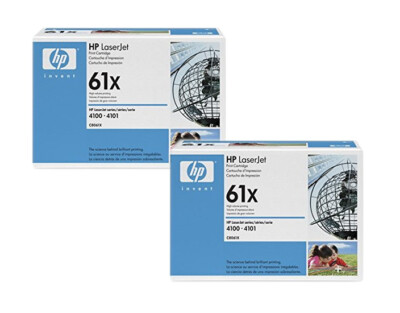 2x Original HP Toner 61X C8061X schwarz für LaserJet 4100 4100SE Neutrale Schach