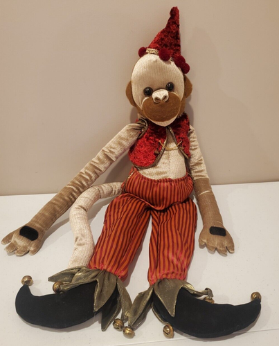 Rare Vintage MARK ROBERTS Collection 31" Jester Plush Costume Monkey Holiday - Bild 1 von 12