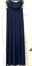 Jodi Kristopher Strapless Gown Dark Blue/Gold Lace Insert Luxe romantic 5/6 Chic