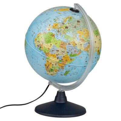 Kinder Globus Leuchtglobus Kinderglobus Tierabbildungen 30cm Weltkarte Weltkugel