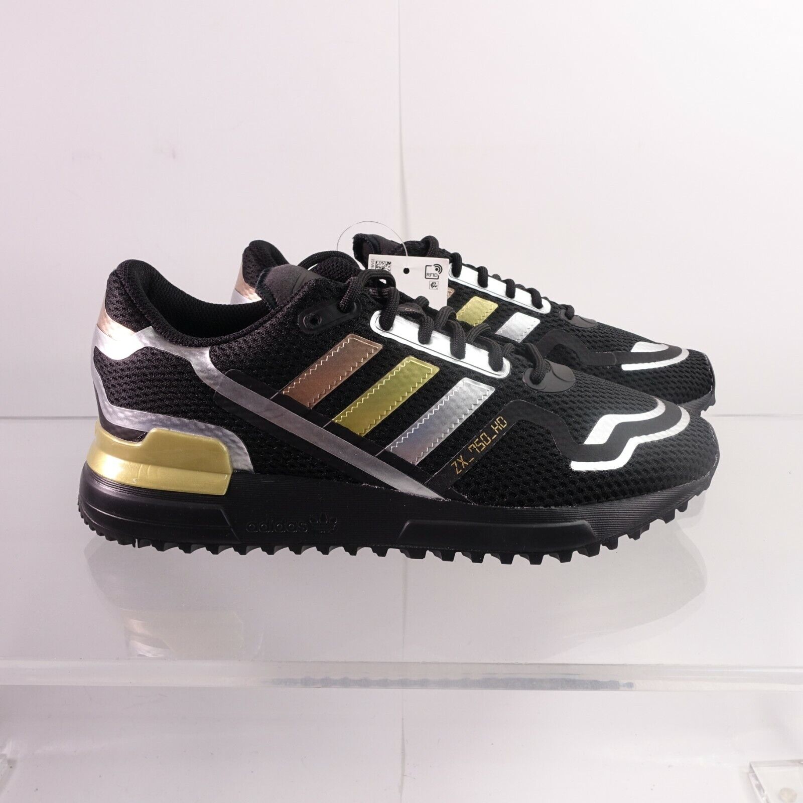 Size 6Y Youth / 7.5 Women's adidas Originals ZX750 HD Sneakers FZ3880  Black/Gold