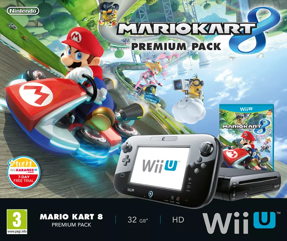 Nintendo Wii U (32 GB) Mario Kart 8 Deluxe Set W/ 7 Additional Games *READ*