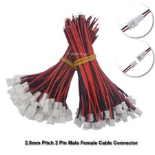 10cm PH 2.0mm Pitch 2pin Male Female Cable connector Terminals Wire 26AWG