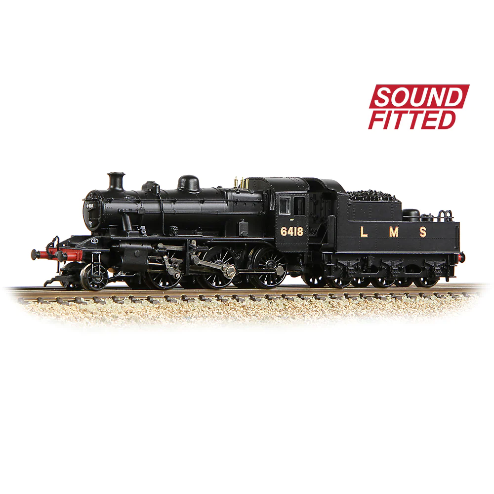 Graham Farish 372-627ASF N Gauge LMS Black Ivatt 2MT 6418 DCC SOUND