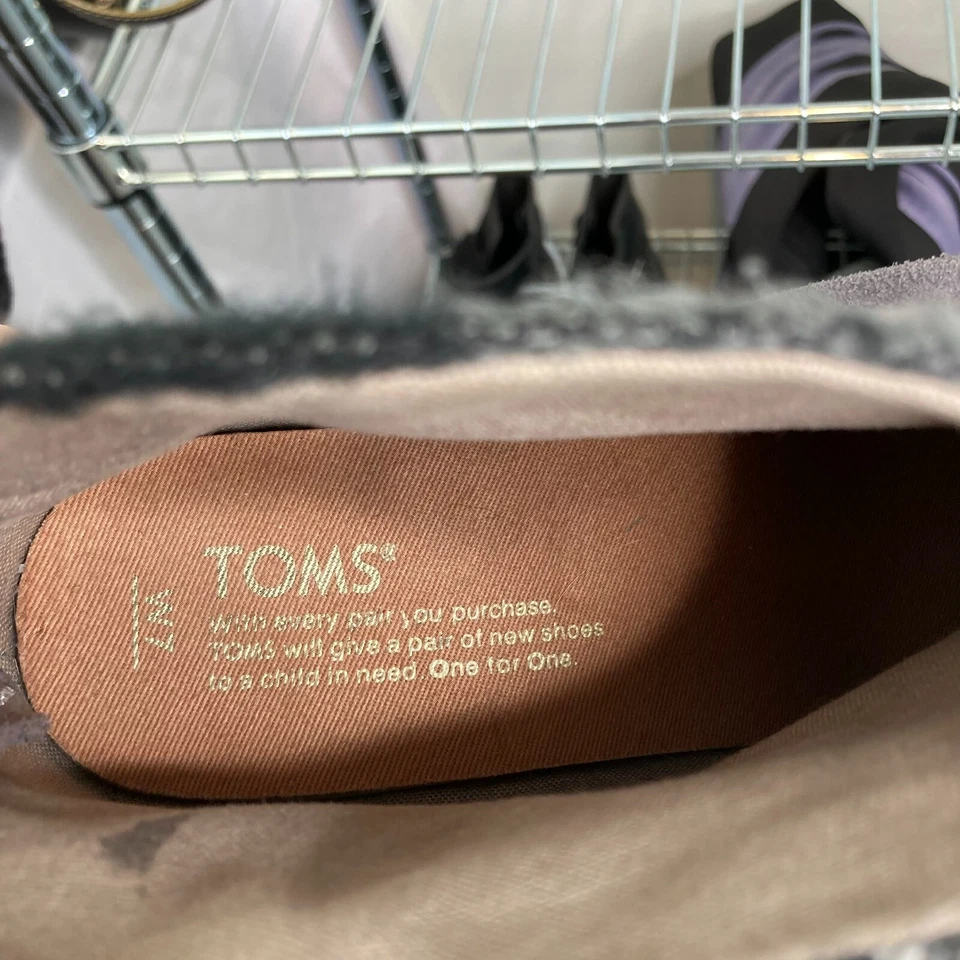 Botines TOMS’ Para Mujer Gris Leila Azteca Talla 7 Tacón Grueso Borlas Western Foto 3 de 4