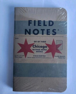 Field Notes Chicago City Edition FN-28 New Sealed 3-Pack Notebooks Graph OOP
