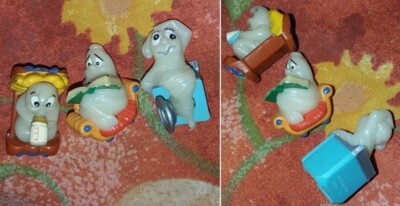 Lot De 3 Anciennes Mini Figurines De Bébés - Plastique - Bon état - Jouets Miniatures Vintage