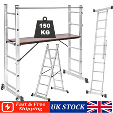 Scaffold Tower Aluminium Heavy Duty Working Ladder Step Platform 3 in 1 DIY