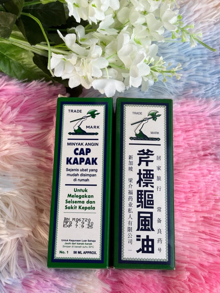 Aceite medicinal marca Minyak Cap Kapak Axe 56MLx2 Foto 2 de 3