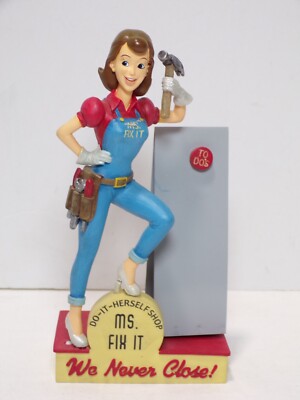 Ms. Fix It Do-It-Herself Shop To-Do Statue ''We Never Close!'' 7'' Enesco 100824WT2