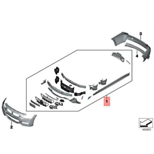 BMW 3 F30M Aerodynamics Base Package Retrofit Kit 51952318192 NEW 
