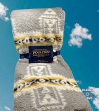 Pendleton Woolen Mills Aztec Faux Fur Lined Teddy Fleece Throw NWT