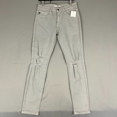 KanCan Jeans Womens 28 Light Gray Denim Cotton Leg Skinny Leg Pockets Distressed