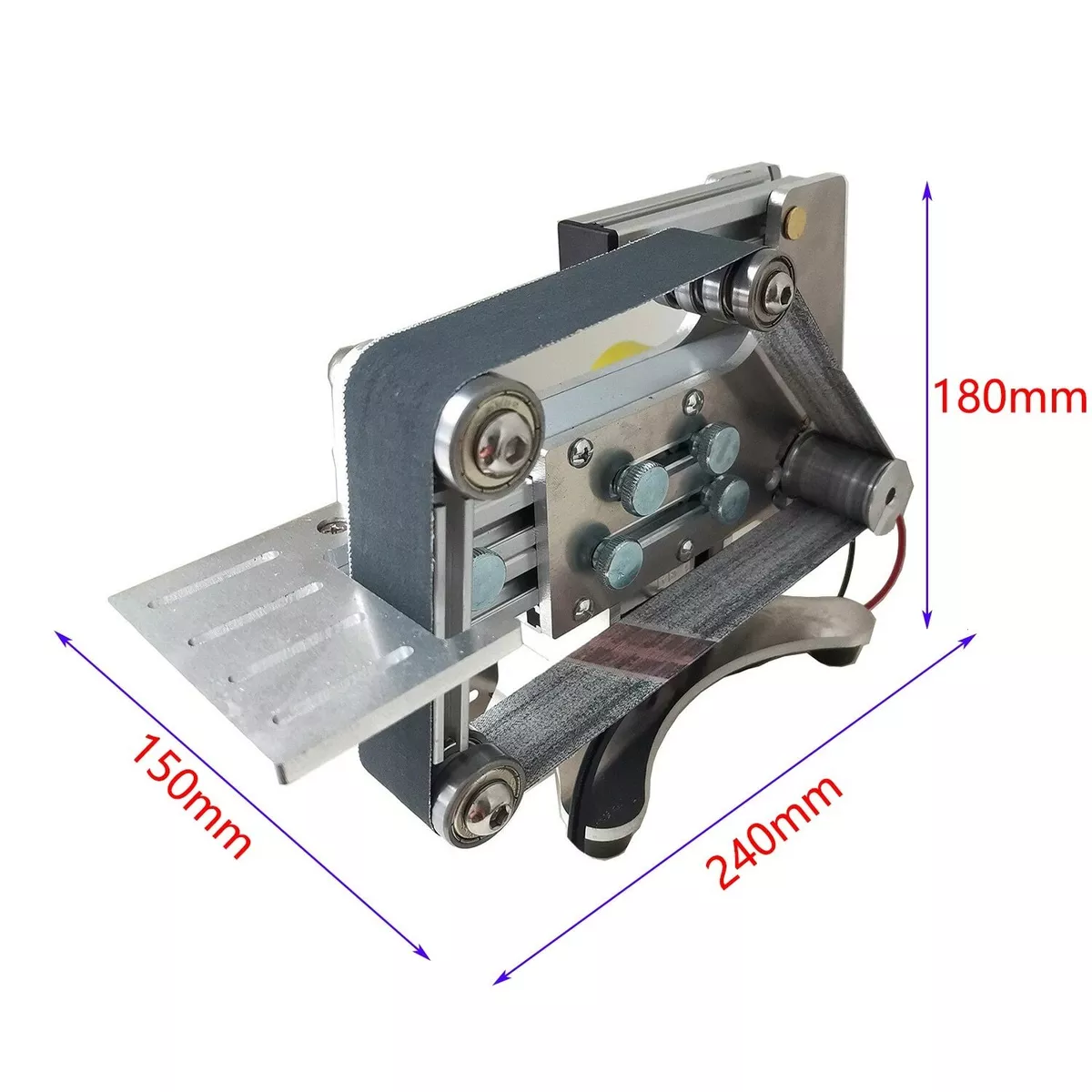 High speed outlet belt sander