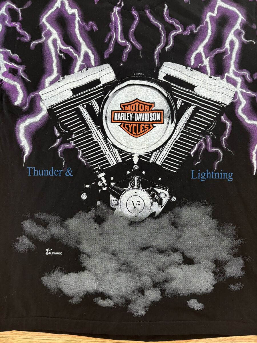 1987 Harley Davidson Thunder & Lightning All Over Print 1987 Harley Davidson Thunder & Lightning All Over Print