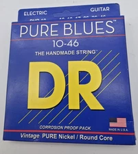 DR Electric 10-46 Guitar Strings Pure Blues Vintage PHR-10 PureNickel/Round Core