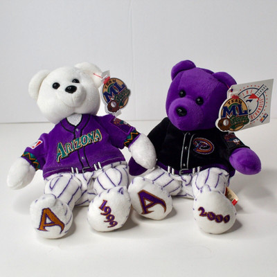 1999 2000 MLB BEARS ARIZONA DIAMONDBACKS 8  BEANIE PLUSH Lot of 2