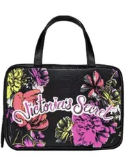 Victoria's Secret Bombshell Floral Travel Train Case Cosmetic Bag, New