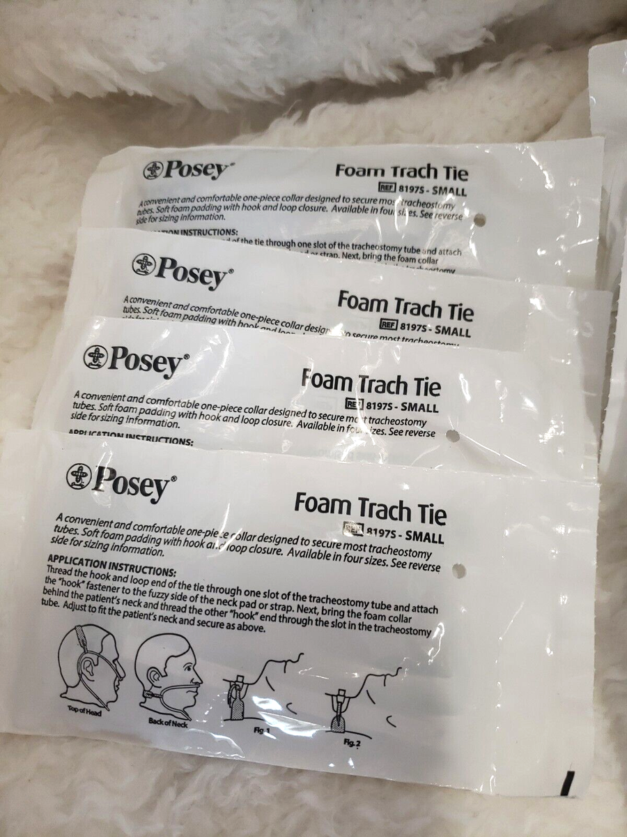 Attaches De Trachéotomie Posey Petite Taille (réf. 8197S) - Lot De 12 En Mousse, Pour Fixation Sécurisée En Milieu Médical