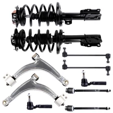 10 Pieces For 2006-2012 Chevy Malibu Front Struts Tie Rods Sway Bars Control Arm
