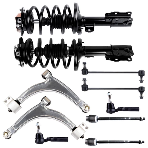 10 Pieces For 2006-2012 Chevy Malibu Front Struts Tie Rods Sway Bars Control Arm