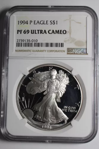 1994 P Silver Eagle PF69 Ultra Cameo NGC #010