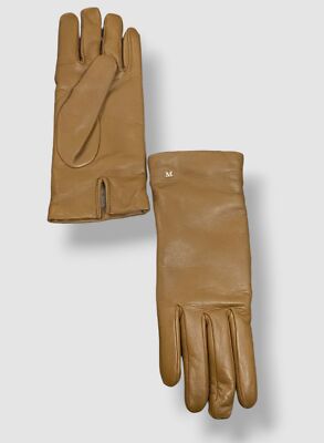 Max Mara Women's Brown Wool Lined Leather Gloves Size 7