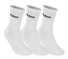 Adidas Men C Linear Crew Ankle 3 Pairs Socks White 3PP Fashion GYM Sock HT3455
