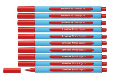 10x Schneider Slider Edge Kugelschreiber Gelschreiber Viscoglide XB, rot