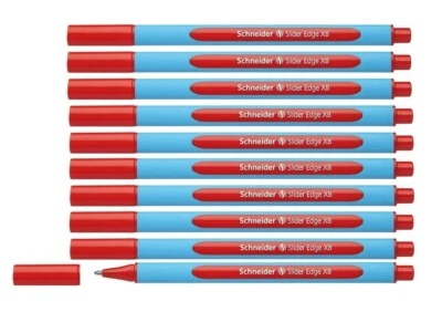 10x Schneider Slider Edge Kugelschreiber Gelschreiber Viscoglide XB, rot