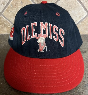 Vintage Ole Miss Col Reb SEC Logo Fitted Pro Line USA Made Cap 7 1/2