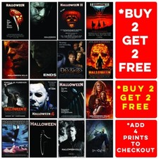 Halloween Horror Movie Posters Classic Retro Vintage Film Posters Wall Art A5-A3