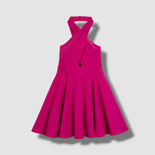  235 Milly Minis Kids Girls Pink Stretch Sydney Cady Halter Dress Size 12