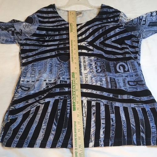 Petersilie & Salbei Shirt Damen XL schwarz blau künstlerisch zu tragen Tunika Worte Boho - Bild 8 von 11